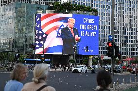 Posters And Signs Thanking Donald Trump - Tel Aviv