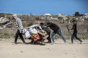 Displaced Palestinians Returning North After Ceasefire - Gaza