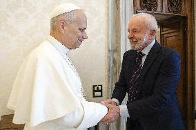 Pope Leo XIV Meets The President of Brazil - Vatican