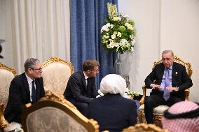 President Macron During Bilateral Meetings - Sharm El Sheikh