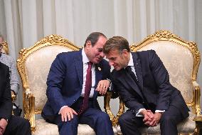 President Macron During Bilateral Meetings - Sharm El Sheikh