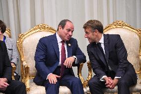 President Macron During Bilateral Meetings - Sharm El Sheikh