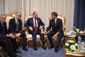 President Macron During Bilateral Meetings - Sharm El Sheikh