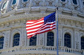American Flag at US Capitol
