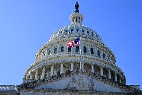 American Flag at US Capitol