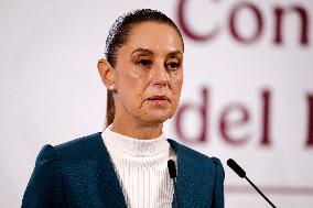 Mexican President Claudia Sheinbaum Holds Briefing Conference - Mexico