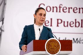 Mexican President Claudia Sheinbaum Holds Briefing Conference - Mexico