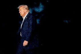 President Trump Walks On The South Lawn Of The White House - DC