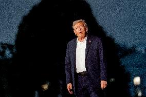 President Trump Walks On The South Lawn Of The White House - DC