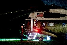President Trump Walks On The South Lawn Of The White House - DC