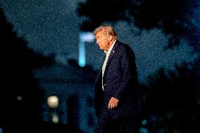 President Trump Walks On The South Lawn Of The White House - DC