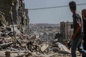 Gaza Destruction After Airstrikes - Gaza City