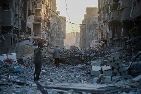 Gaza Destruction After Airstrikes - Gaza City