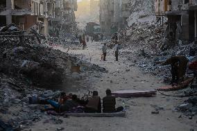 Gaza Destruction After Airstrikes - Gaza City