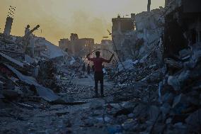 Gaza Destruction After Airstrikes - Gaza City