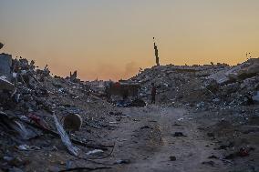 Gaza Destruction After Airstrikes - Gaza City
