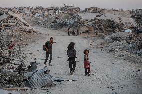 Gaza Destruction After Airstrikes - Gaza City