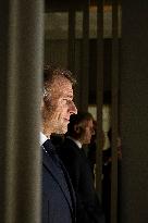 French President Macron Waits for Palestinian President Mahmoud Abbas at the Gaza Peace Summit - Sharm el-Sheikh