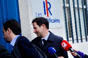 Bruno Retailleau Returns To LR Headquarters - Paris