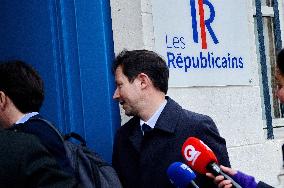 Bruno Retailleau Returns To LR Headquarters - Paris