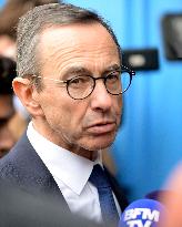 Bruno Retailleau Returns To LR Headquarters - Paris