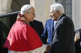 Pope Leo XIV Meets Italian President Sergio Mattarella - Rome