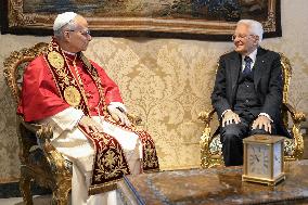 Pope Leo XIV Meets Italian President Sergio Mattarella - Rome