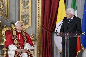 Pope Leo XIV Meets Italian President Sergio Mattarella - Rome