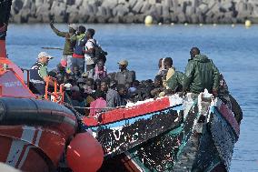 A Cayuco With 230 People Rescued In El Hierro - Spain