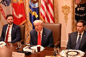 Trump Hosts a bilateral lunch with President Javier Gerardo Milei of Argentina