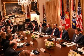 Trump Hosts a bilateral lunch with President Javier Gerardo Milei of Argentina