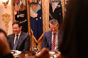 Trump Hosts a bilateral lunch with President Javier Gerardo Milei of Argentina