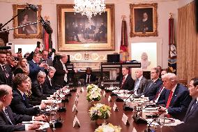 Trump Hosts a bilateral lunch with President Javier Gerardo Milei of Argentina