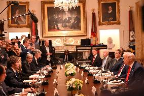 Trump Hosts a bilateral lunch with President Javier Gerardo Milei of Argentina