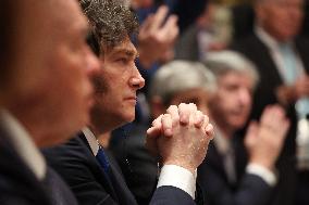 Trump Hosts a bilateral lunch with President Javier Gerardo Milei of Argentina
