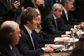 Trump Hosts a bilateral lunch with President Javier Gerardo Milei of Argentina