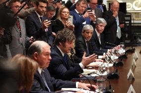 Trump Hosts a bilateral lunch with President Javier Gerardo Milei of Argentina