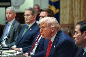 Trump Hosts a bilateral lunch with President Javier Gerardo Milei of Argentina