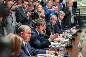 Trump Hosts a bilateral lunch with President Javier Gerardo Milei of Argentina