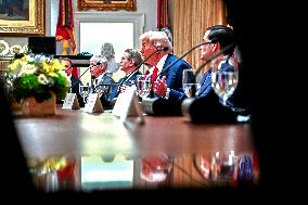 Trump Hosts a bilateral lunch with President Javier Gerardo Milei of Argentina