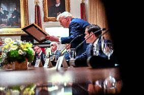 Trump Hosts a bilateral lunch with President Javier Gerardo Milei of Argentina