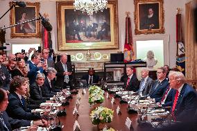 Trump Hosts a bilateral lunch with President Javier Gerardo Milei of Argentina