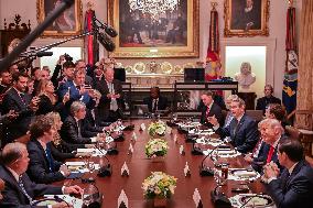 Trump Hosts a bilateral lunch with President Javier Gerardo Milei of Argentina
