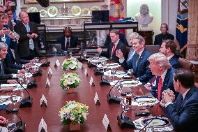 Trump Hosts a bilateral lunch with President Javier Gerardo Milei of Argentina
