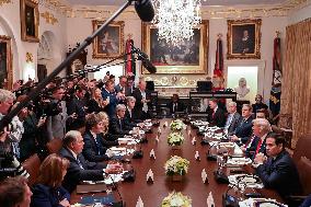 Trump Hosts a bilateral lunch with President Javier Gerardo Milei of Argentina