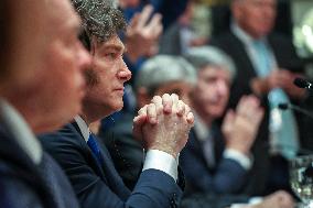 Trump Hosts a bilateral lunch with President Javier Gerardo Milei of Argentina