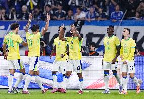 Football: Friendly between Japan and Brazil