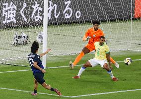 Football: Friendly between Japan and Brazil