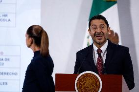 Mexican President Claudia Sheinbaum Holds Briefing Conference - Mexico