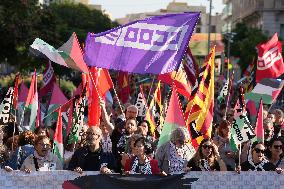 CCOO and UGT demonstrations in favor of Palestine - Barcelona